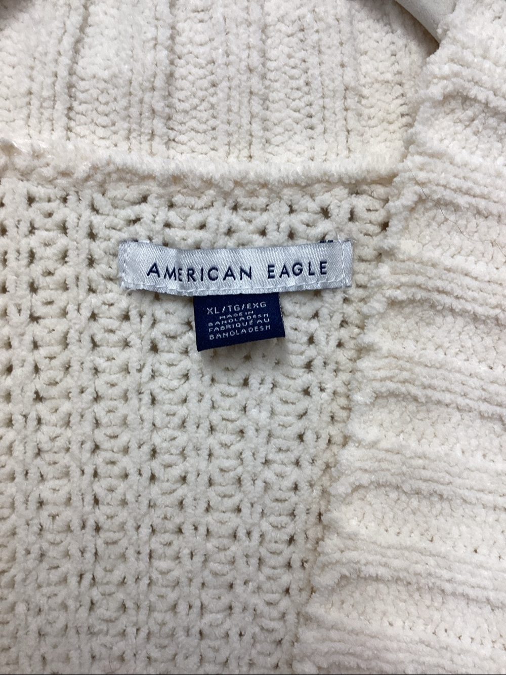 American Eagle Outfitters Cream Open-Front Crochet Cardigan - Picture 2 of 4